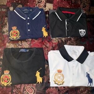 Large Bundle Lot(4) PRL #3 Royal Crest/Big Pony/P-Wing Embroidered Polos